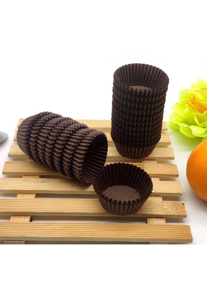 Mombake Brown Mini Cupcake Liners Natural Greaseproof Paper Muffin Baking Cups, 500-Count - Image 4